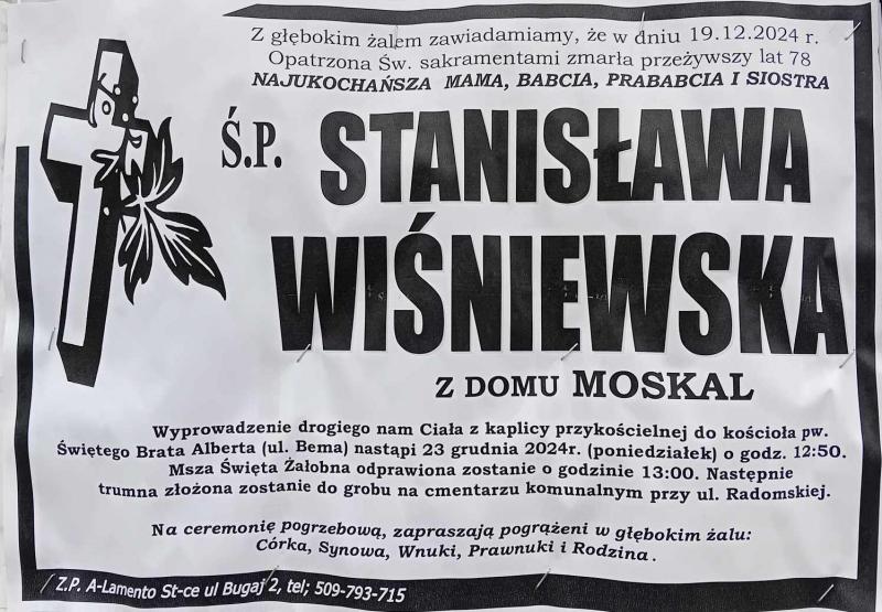 Stanisława  Wiśniewska z d. Moskal