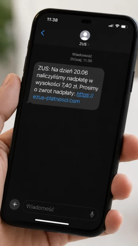 Dostałeś SMS-a z ZUS? Uważaj na oszustów i zgłoś wiadomość pod numer 8080