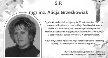Zmarła wieloletnia nauczycielka ZSZ nr 2 w Starachowicach