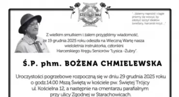 Na wieczną wartę odeszła Bożena Chmielewska