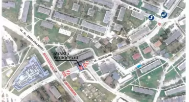 Awaria wodociągu przy ul. Kościelnej, droga zamknięta, objazdy dla autobusów