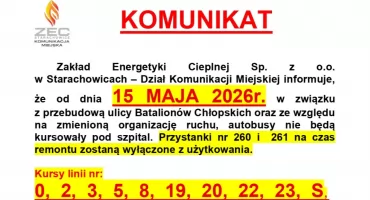 Zmiany w komunikacji miejskiej w Starachowicach